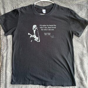 Men's Black Kurt Cobain quote T-shirt Short Sleeve Medium